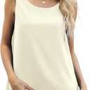 Jouica Women's Sleeveless Chiffon Tank Top Double Layers Casual Blouse Tunic (Yellow, L)