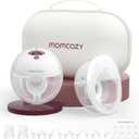 Momcozy M5 Hands-Free Wearable Breast Pump, Double-Sealed Flange for Baby-Like Comfort, 3 Modes & 9 Suction Levels, Portable Electric Pump  24mm, 2-Pack Cozy Red