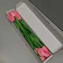 SITUMEIZI 15pcs Fake Tulips Artificial Flowers Real Touch Pink 14" PU Flower for Home Kitchen Decor Spring Easter Wedding Bouquet Decorations Office Valentine's Day Gifts(Rose Red)