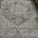 LIVEBOX Washable 9x12 Area Rugs, Large Rugs for Living Room Boho Soft Non-Slip Rug, Low-Pile Vintage Medallion Rug, Retro Indoor Carpet for Dining Room Bedroom Office Sage Green