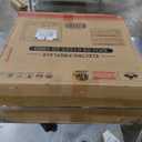 43. 39" Fireplace TV Stand with Mantel - Electric Fireplace Heater, Wooden Entertainment Center, Adjustable LED Flame, Freestanding (750W/1500W),Pearl White