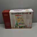 Wooden Baby Walker, 10 in 1 Baby Activity Center Walker Adjustable Wood Toddler Walker Push Walker Toy for Boys and Girls (BW001)