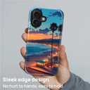 Case for iPhone 16, Magnetic Hybrid Shockproof Protective Phone Case with MagSafe Compatible Design, Sunset Beach