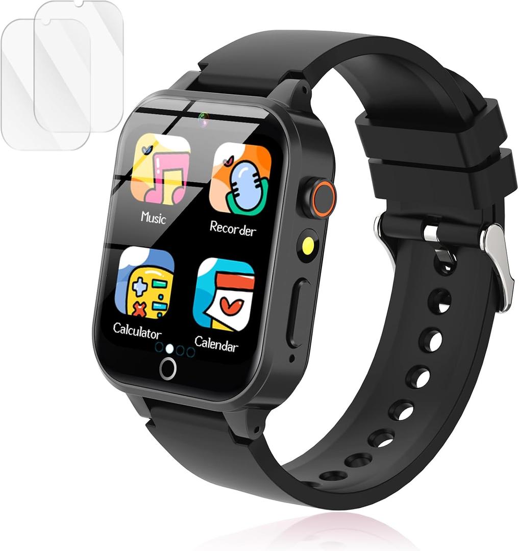 Luyiilo Kids Games Watch, with 26 Puzzle Games, Touch Screen, HD Camera, Alarm Clock, Toys for Ages 4-12 Years Old.Birthday Gift for Boys Girls (Black)