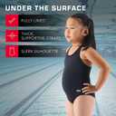 TYR Girls Durafast Lite Ella Maxfit Swimsuit (Black, XL)