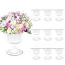 White Vase for Centerpieces Compote Bowl: Wedding Pedestal Vases 5.9 Inch Metal Flower Urn for Table Home Party Set of 10