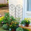 2 Pack Black Metal Trellis for Climbing Plants - 45" H x 15.9" W Garden Trellis for Roses, Vegetables, Flowers, Lawn, Backyard