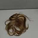 HOOJIH Hair Topper for Women with Thinning Hair 4x2.5inch Base Real Human Hair Topper with Bangs Handmade Invisiable Lace Front Topper - Medium Brown with Blonde Highlights