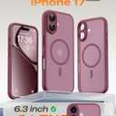 TOCOL for Phone 17 Case, Compatible with Magsafe Charger, Full Camera Protection, Drop Protection, Translucent Matte Phone Case for Phone 17 6.3 inch (Plum)