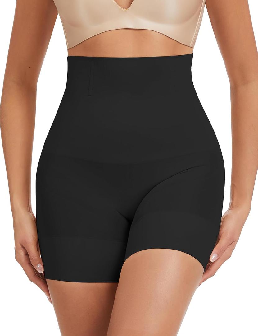 Tummy Control Shapewear for Women - Seamless High Waisted Body Shaper Shorts, No-Roll Under Dress Shapewear (S)