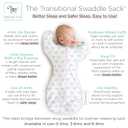 Amazing Baby Transitional Swaddle Sack, Arms Up Half-Length Sleeves & Mitten Cuffs, Swaddle for Newborn Transition to Baby Sleep Sack Wearable Blanket, Large, 6-9 mo, 21-24 lb, Blue Tiny Elephants