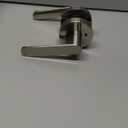 Round Heavy Duty Entry Door Lever Handle Lock With Key for Office/Front Door,Entrance Interior Exterior Door Knob Hardware,Lockable,Not Keyed Alike,Reversible for Left/Right Side,Brushed Nickel