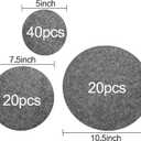 Jucoan Set of 80 Felt Plate Dividers, 5/7.5/10.5 Round Thick Soft Felt Plate Dish Separator Protectors for Porcelain, China, Dishes & Saucers Stacking and Package, Grey, 3 Sizes