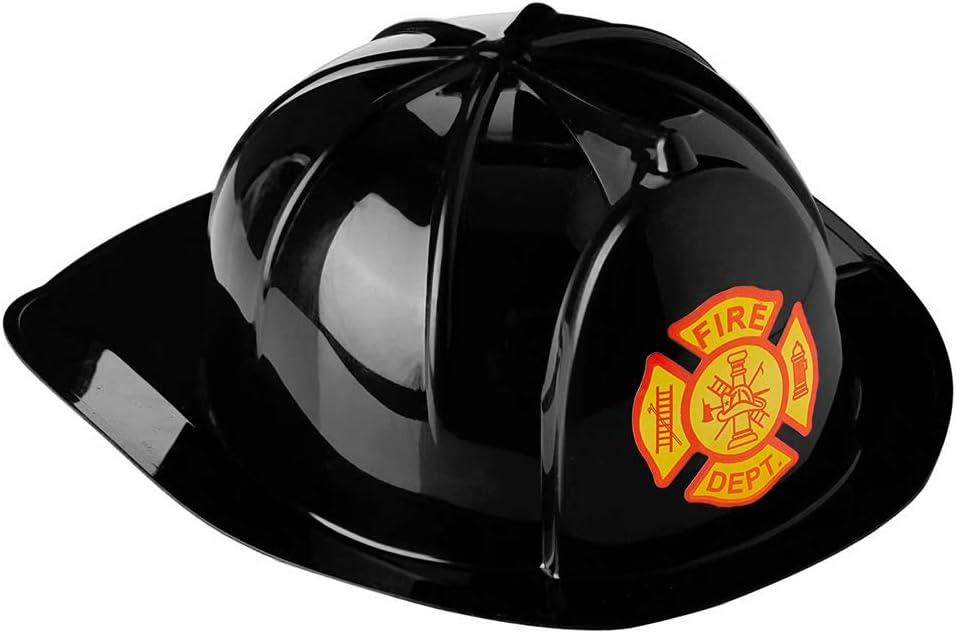 Dress-Up-America Firefighter Helmet - Fireman's Hat for Kids - Firefighter Costume Accessory - One Size Fits Most (Black)