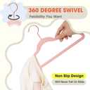Kids Hangers 50 Pack,14 Inch Kids Velvet Hangers Slim & Space-Saving, Baby Clothes Hangers with 360 Swivel Hook, Heavy Duty Hanger for Infant & Children's Coats, Pants,and Dress (Pink)