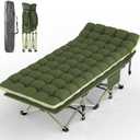 Suteck Camping Cot, Folding Camping Cot Bed for Adults Sleeping 1200D Double Layer Oxford Portable Folding Outdoor Cots for Camping W/Soft Pad Carry Bag for Home Office Nap Beach Travel, 500LBS, 75"28"15"
