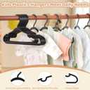 100 Pack Black Baby Hangers 11.42 Inch & 12.91 Inch Each 50 Pack - Kids Non-Slip Clothes Hangers for Infant & Child, Durable Plastic Children's Hangers for Closet, Pants, Coats, Skirts (11.42 " x 6.3" and 12.91" x 6.89")