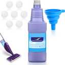 Refillable Replacement Bottle for Swiffer Wet Jet Mop, 1250ml /42 oz, Empty, Leak-Proof HDPE Cleaner Solution Refill Bottle with 7 Silicone Gaskets & 1 Foldable Funnel