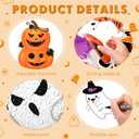 Pasimy Halloween Bulletin Board Decorations Set Halloween Theme Classroom Decor Spider Bat Ghost Pumpkin Cutouts with Borders for Home School Party Supplies(Ghost)