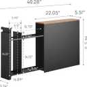 YAMAZAKI Home Pull-Out Bathroom Storage Cabinet with Wood Top, Black, One Size