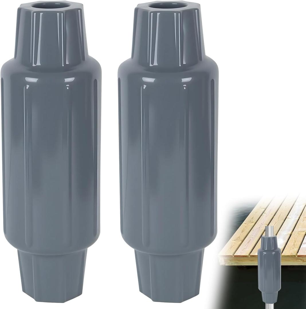 DEDU Dock Bumpers for Poles 2 Pack, Dock Post Bumpers 2" Diameter, Dock Bumpers for Docking Dock Pole Bumpers for Post Slip-on Vertical Protection Soft UV-Resistant Marine Grade Vinyl (Gray)