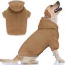 Fuzzy Dog Sweaters for Large Dogs Pet Hoodie Clothes Warm Soft Pet Coats Hooded Sweatshirt Dog Hoodie for Large Dogs(Coffee-Large)