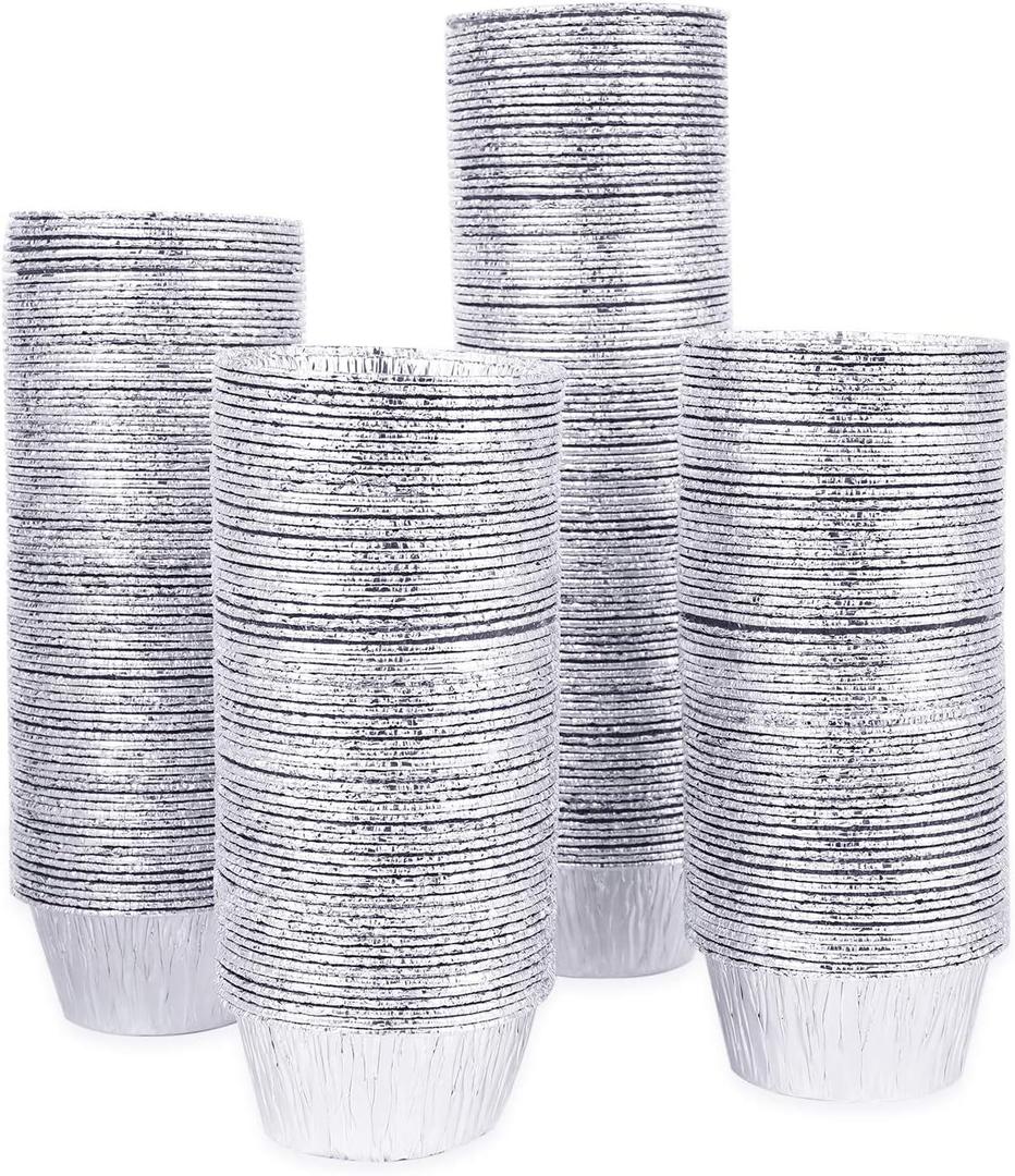 Kingrol 300 Pack Aluminum Foil Ramekins, 4 oz Disposable Baking Cups for Tart, Cupcake, Souffle, Appetizer