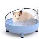 Meow&Woof Hamster Sand Bath Container, Large Sandbox Toilet Gerbil Batheoom, Tiny Chinchilla Dust Bathtub Sand Bath Box for Hamster Cage Accessories 6.5 Inch - Blue