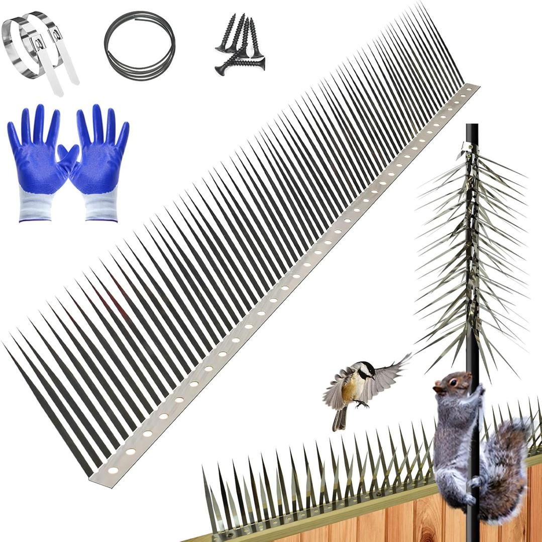 Bird Spikes, Outdoor Squirrel Spikes, Squirrel Baffles for Bird Feeder Poles, Avoid Climbing Garden Fences and Fruit Trees. (40 inches)