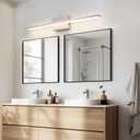 LED Brushed Nickel Vanity Light for Bathroom Lighting Fixtures Over Mirror Modern Bath Vanity Lights Bar 24W 5CCT Diammable Bathroom Lights 31.5 inch