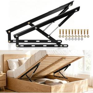 Dyna-Living 1.96FT Bed Lift Mechanism 48.5LBS Load Capacity RV Bed Lift Kit | Platform Hydraulic Bed Lift Mechanism, Gas Spring Storage Bed Lift Kit for Tatami Bed, Sofa Bed, Half-open Small Storage Bed