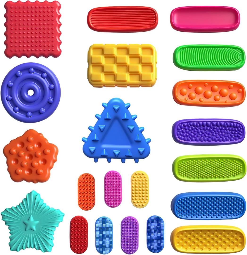 22 Pack Fidget Toys Adult Sensory Stone for Gift | Textured Soft Worry Stone for Autism Men Calming | Fidget Stress Toys for Students Anxiety Relief | Quiet Small prizes Fidget Toys