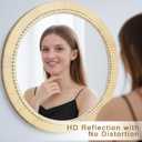 ULIKE Rattan Wicker Mirror for Bathroom, 24 Inch Boho Woven Decorative for Wall, Rustic Farmhouse Vanity Mirror, Round Rattan Mirrors for Living Room Entryway Bathroom Bedroom