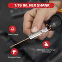 13PC 1/16" Titanium Coated Twist Hex Shank Drill Bit Set, 135 Degree Tip HSS Drill Bit Sets, Impact Driver Drill Bits for Wood, Steel, Metal, Plastic with Quick Change Design