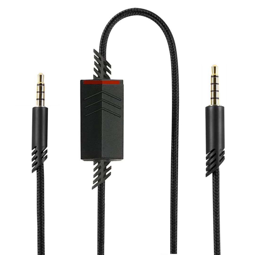 QJYTH Replacement A40 Cord Compatible with Astro A40 Headset, A40 Inline Mute Audio Cable for Astro A10/A40/A40TR Gaming Headset,Compatible with PS5/PS4 Controller(6.5 Feet, Black)