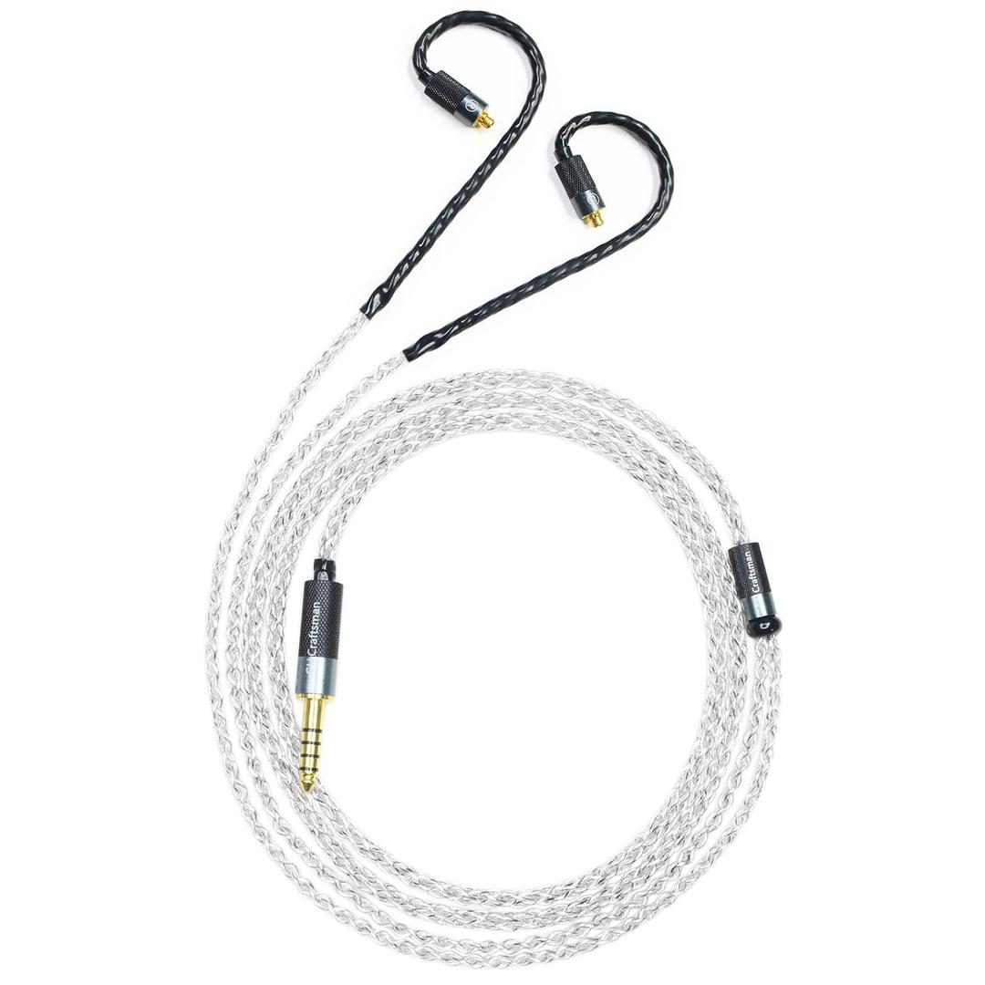MMCX Plug 5N OFC Silver Plating+Graphene Earphone Cables for SHURE SE846 SE535 SE425 AONIC 4 5 Xelento Remote T8iE T9iE Fidue A83 Sirius MkII Dunu DK3001Pro DK4001 W60 W80 (3.5mm, MMCX)