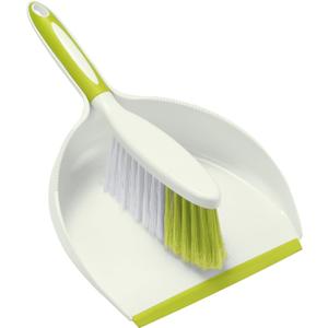 NACENA Dust Pan and Brush Set, Large Hand Broom and Dustpan Set Large Brush and Dustpan Set for Camping Broom and Dustpan Combo for Daily Cleaning Pet Hair Office Home Car, Yellow & Green