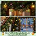 Christmas Tree Snow Globe String Lights 6.56 FT 10 LED Xmas Light Balls with 5 Christmas Figurines Constant Vintage Decor Lighting for Indoor Outdoor Xmas Party Decoration(Green)