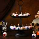 Nuanchu 20 Pcs Halloween Eyeball Candles Scary Round Eyeball Burning Candle Home Table Decor for Halloween Party Decorations