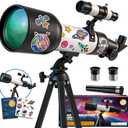 Telescope for Kids 60mm 90x Magnification with Sturdy Tripod, 2 Eyepieces & Finder Scope, 360mm Tube, STEM Astronomy Educational Gift for Boys & Girls 6-12