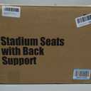 Stadium Seats for Bleachers with Back Support, Bleacher Chairs with Backs and Cushion Wide, Portable Folding Seats with Magnetic Bottom Strips, Includes Shoulder Strap - Black (2, Black), 2 Pack (Black)