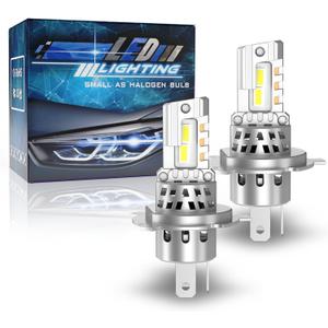 ziongreen H4 9003 HB2 All-in-One LED Bulb Fog Light 60000 Lumens Real 1:1 Halogen Lamp Small Size 2026 Ultra Bright 6500K 900% Built-in Decoder No Error 2 Pack