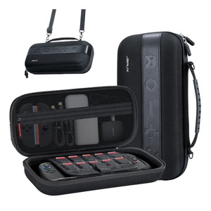 JSAUX Carrying Case for Nintendo Switch 2 (2025), Large Capacity Hard Shell Travel Case with 20 Game Card Slots, Storage Bag for Switch 2 and Accessories | Portable & Durable Protective Shell – Black
