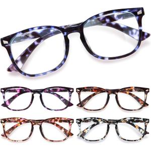 CCVOO +3.5 Mix & Match Reading Glasses for Women - Lightweight, Comfortable Fit, Clear Vision - Blue Light Blocking (*C2 Flower Mix)