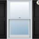 Ekena Millwork Lifetime Vinyl LP2S12X03900BL Standard Two Equal Panel Vinyls, Raised Panel Vinyl Shutters, w/Installation Shutter-Lok's & Matching Screws (Per Pair), 12"W x 39"H, Black