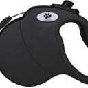 16 ft Retractable Dog Leash for Large Dogs up to 110 lbs,Tangle-Free Nylon Tape,Black Dan L