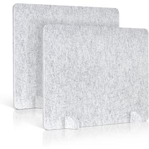 2 Pack Acoustic Desk Dividers, 24" x 20" (Silver Gray)