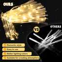 50 Pcs Wedding Wands Ribbon Streamers with 3 Colorful Flashing Modes, Light up LED Silk Fairy Wands, Glow Lace Stick with Bells for Wedding Reception, Graduation, New Year, Birthday Party (Warm White)