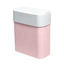 Bathroom Trash Can with Lid, 12L Small Plastic Garbage Can for Kitchen with Press Top Lid, 3.2 Gallon Slim Dog Proof Wastebasket Trash Bin for Office, Bedroom, Living Room, Home Cabinet-Pink