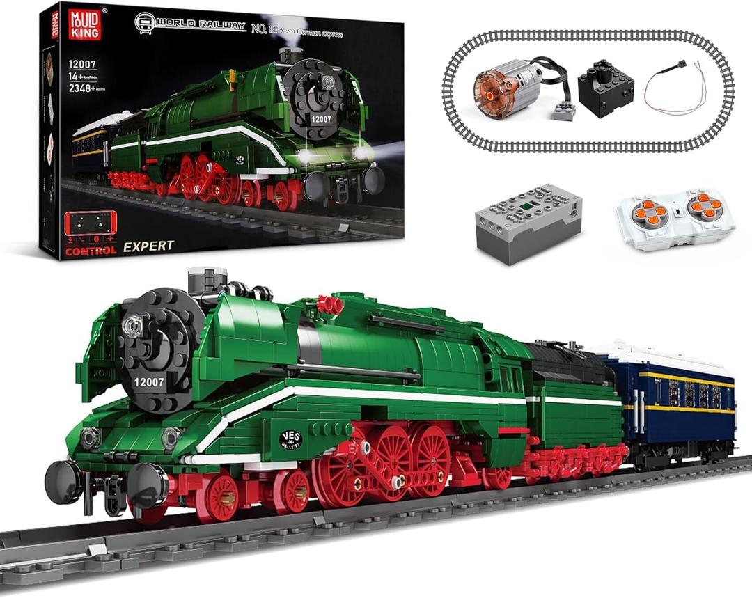 Mould King 12007 German Express Train Building Block Kits Model, MOC Building Blocks Set to Build, Gift for Kids Age 8+/Adult Collections Enthusiasts(2348 Pieces, with Motor)